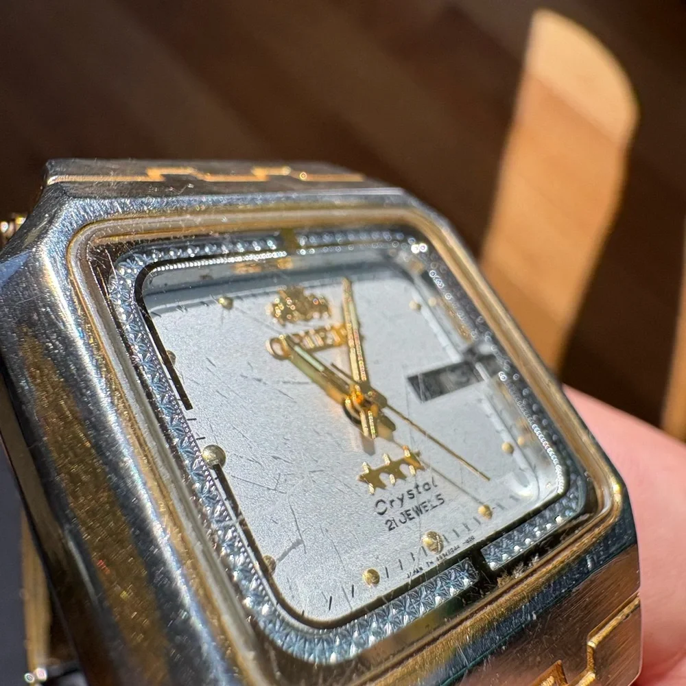 Orient Freza 469ED5-40 CA 3 Stars 21 Jewels Automatic Watch Day Date Japan 38mm
